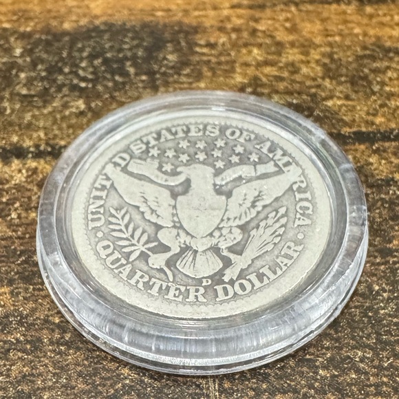 1916 D Silver Barber Quarter United States Currency - Picture 3 of 4